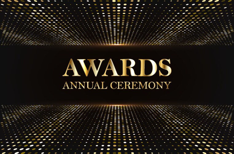 award nomination gold glitter text vector image