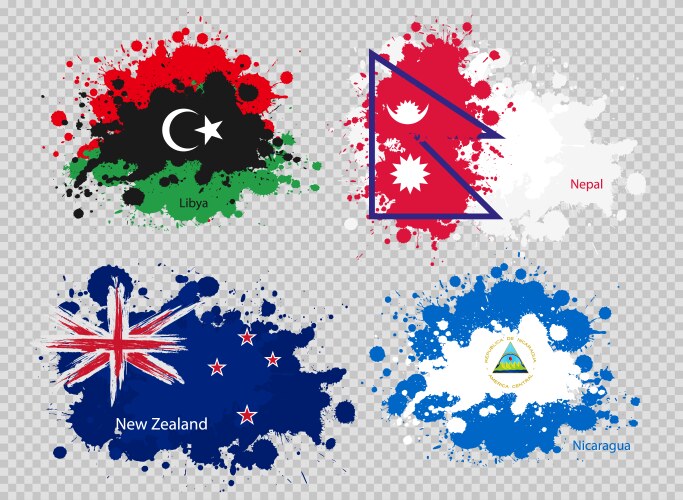 paint spot of flag en transparent background vector