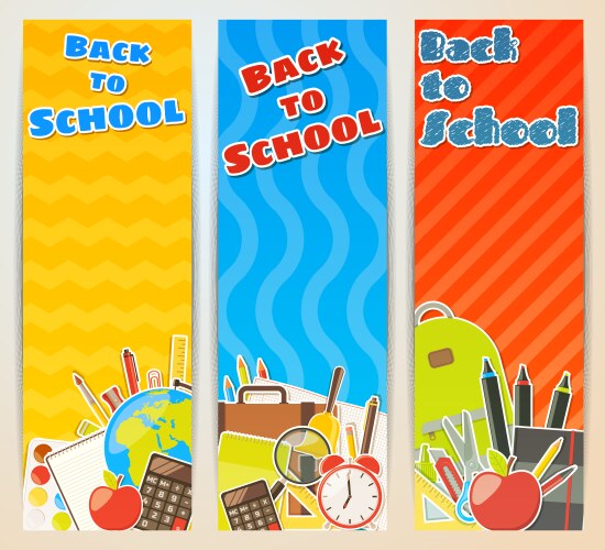 back to school banners vector image