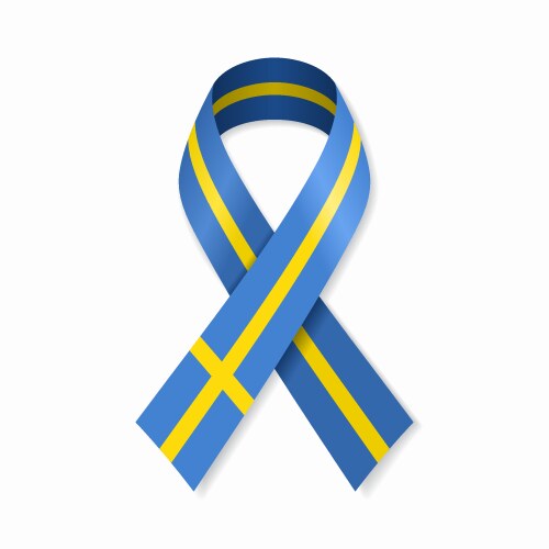 Swedish Flag Ribbon Stripe Vector Image