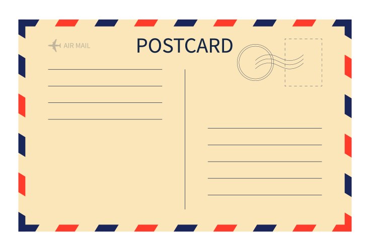Vintage Airmail Postcard Vector Image