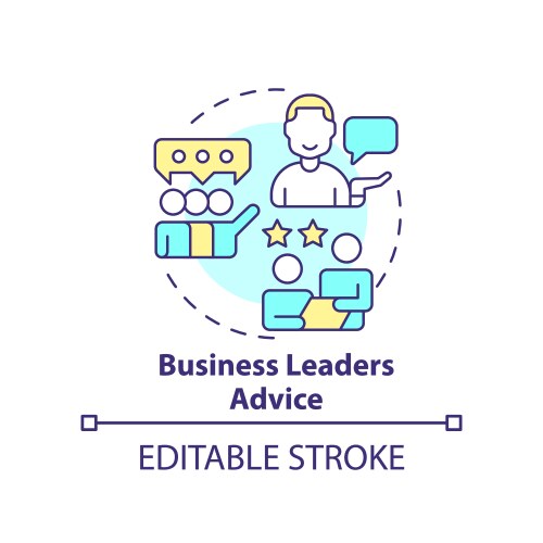 Business leaders advice concept icon vector image