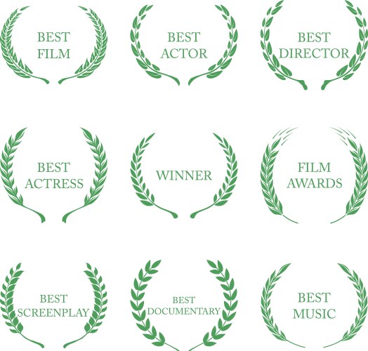 Film Awards Wreaths Vector Image