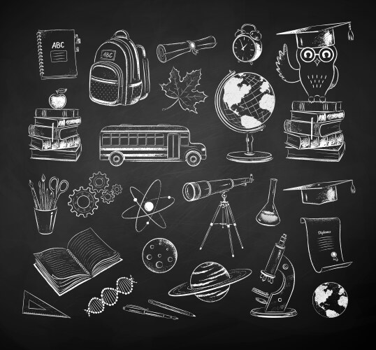 Chalk Science & School Items Vector Image
