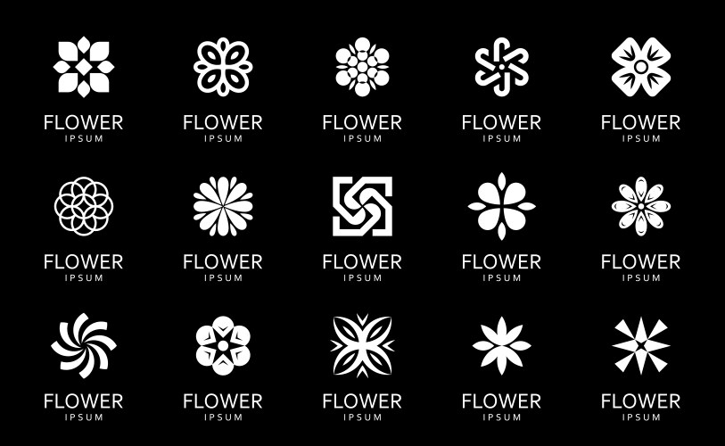 Flowers logos Royalty Free Vector Image - VectorStock