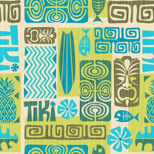 Hawaii Tiki Pattern Vector Images (over 1,500)