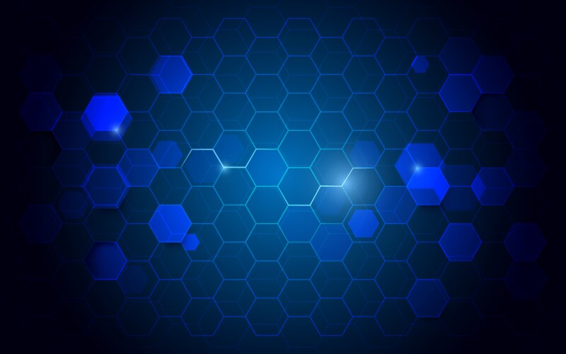 Hexagonal abstract metal background with light Vector Image