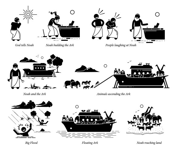Noahs Ark Cartoon Noah Vector Images Over 370