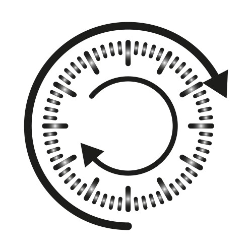 Circular timer icon arrows forming a loop vector image