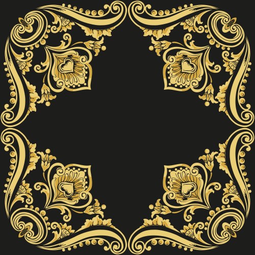 Black background with gold vintage ornament Vector Image