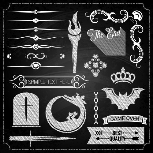 Design elements chalk texture Royalty Free Vector Image