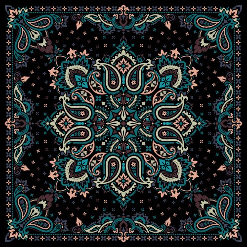 Paisley Bandana Print Vector Image