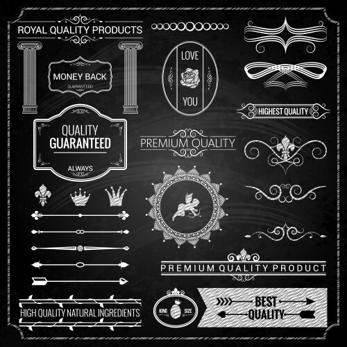 Design elements chalk texture Royalty Free Vector Image