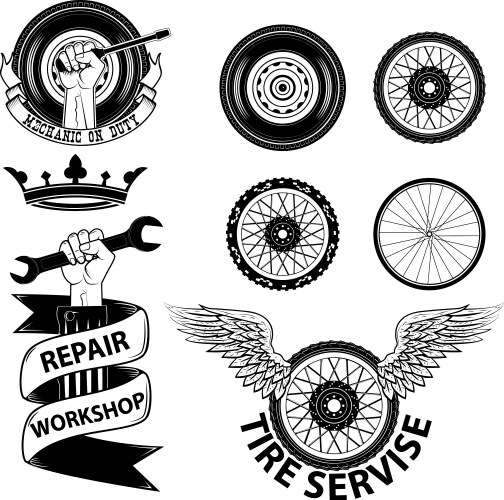 Car service labelsset of design elements Vector Image