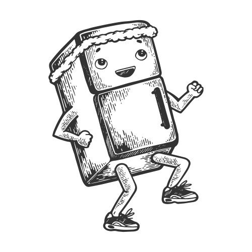 Fridge runner sketch engraving vector image