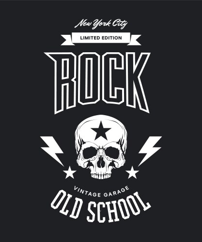 Vintage Rock Skull Logo Vector Image