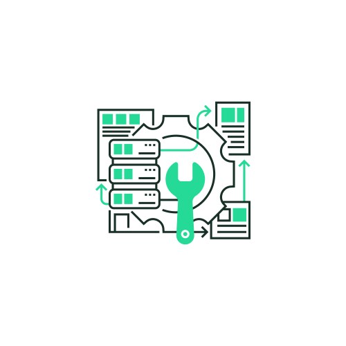 Database recovery line icon linear style sign vector image