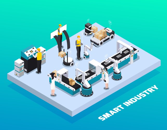Smart industry 40 industrial internet things Vector Image
