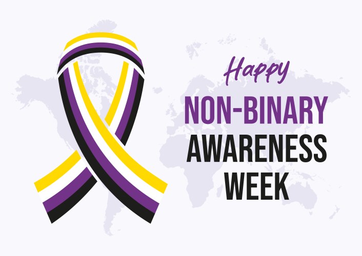 happy non-binary awareness week poster vector image