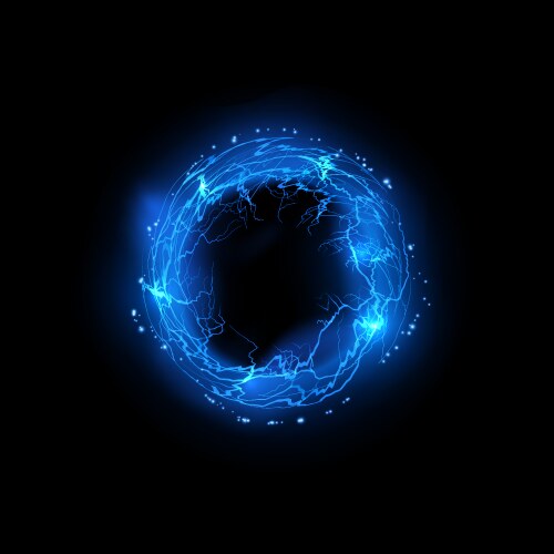 Round thunderbolt blue circle bolt lightning Vector Image