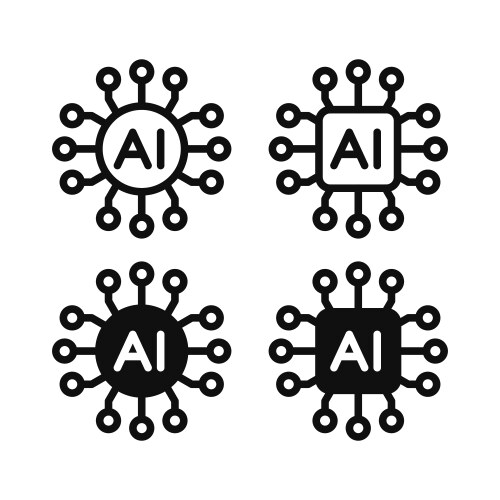 artificial intelligence chip icon ai processor vector