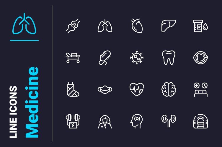 Medicine and healthcare icons set vector image