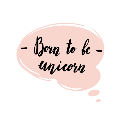 unicorn lettering text vector image