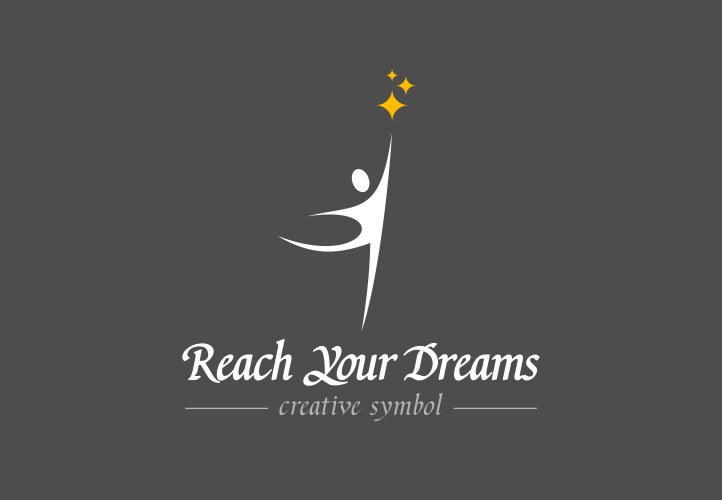 Reach your dreams creative symbol concept success vector image