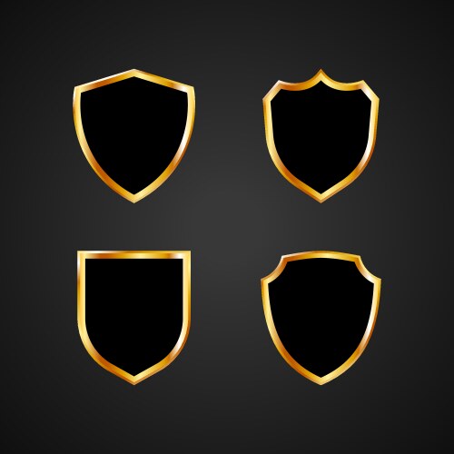 Golden shield retro design Royalty Free Vector Image