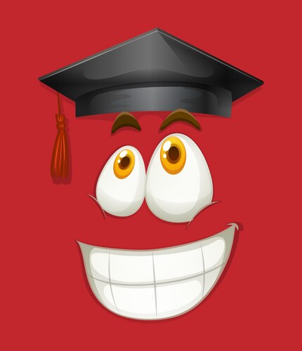 Happy face with graduation cap Vector Image