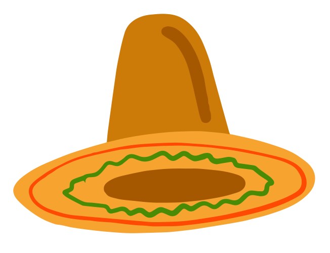 Sombrero drawing mexican flair Vector Image