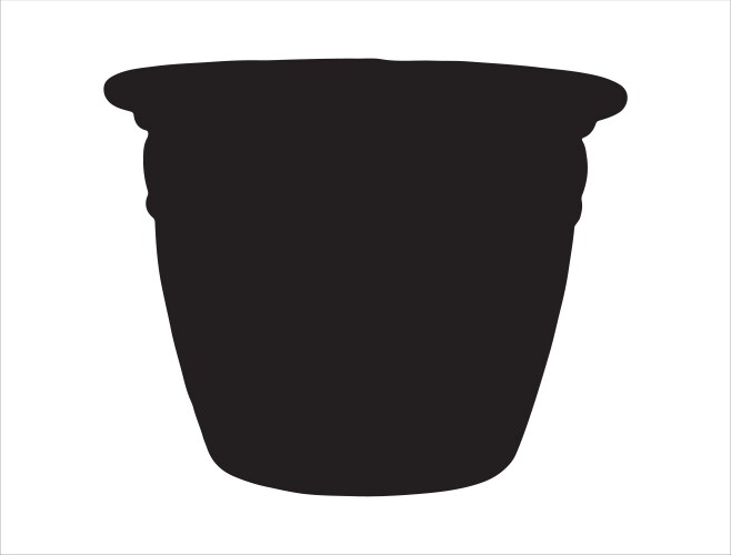 Flower pot silhouette art vector image