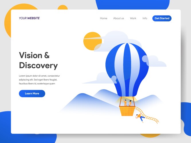 landing page template vision and discovery vector image