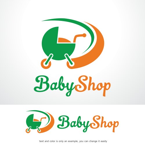 Baby shop logo template design emblem Vector Image