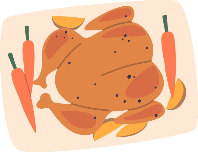 Festive Grilled Turkey Vector Image