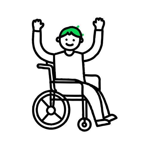Wheelchair User Portrait - Textured Sketch Vector Image
