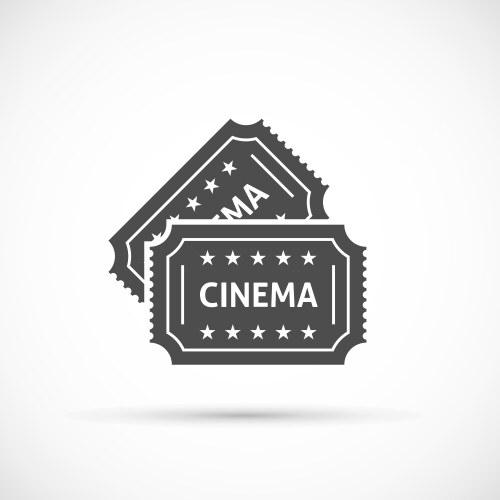 Silhouette one cinema ticket with barcode Vector Image