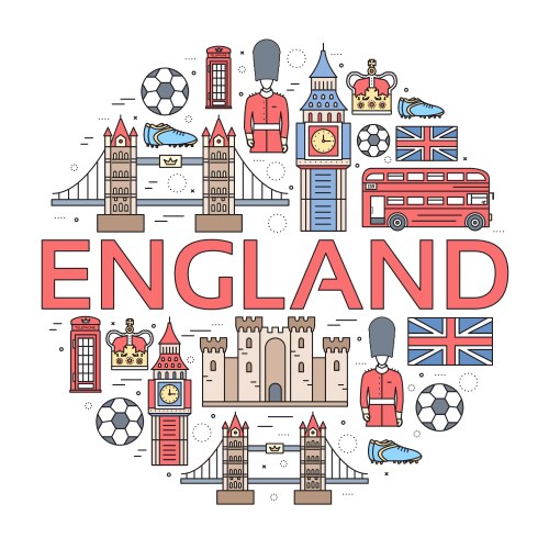 Country england travel vacation guide of goods vector image