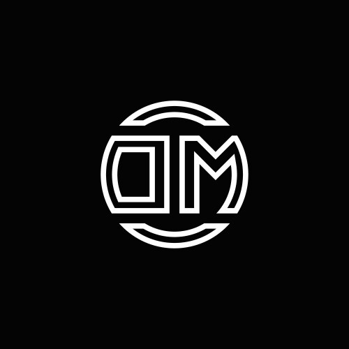 Dm monogram logo circle ribbon style outline Vector Image