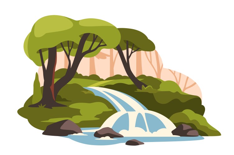 Forest landscape concept Royalty Free Vector Image