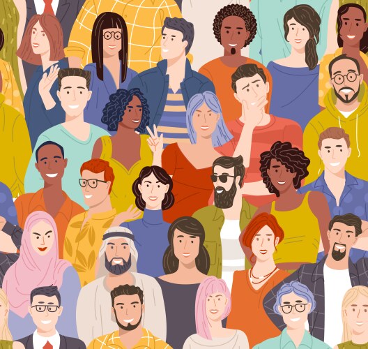 People talking seamless pattern background Vector Image