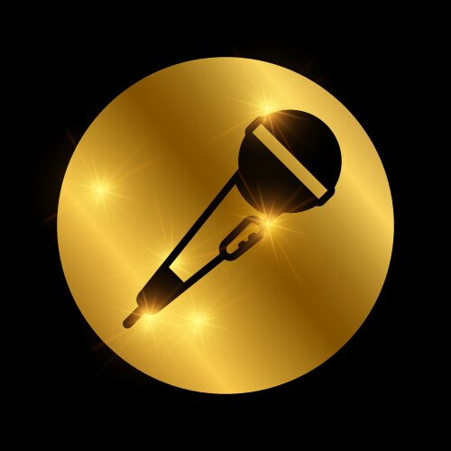 Microphone black icon sound record symbol audio Vector Image