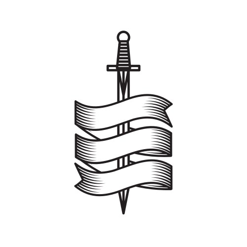 Antique Sword Symbol Vector Image