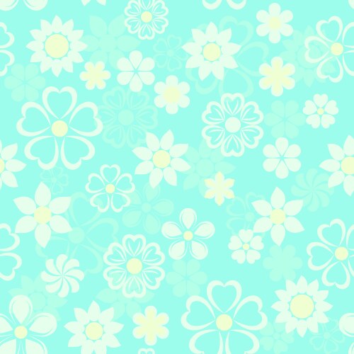 White ditsy flowers on blue seamless Royalty Free Vector