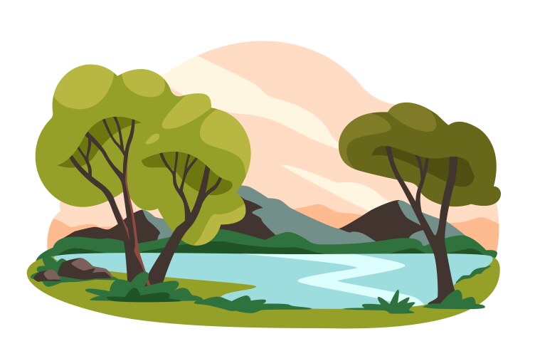 Forest landscape concept Royalty Free Vector Image