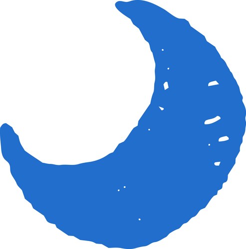 Blue Crayon Crescent Moon Sketch Vector Image