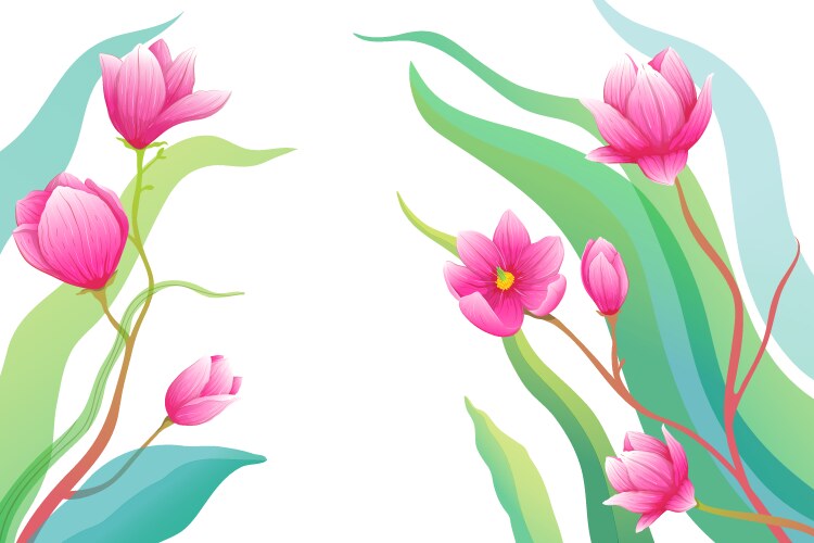 Romantic roses or magnolia flowers on empty vector image