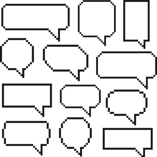 Pixel speech bubble messages like subscribe chat Vector Image