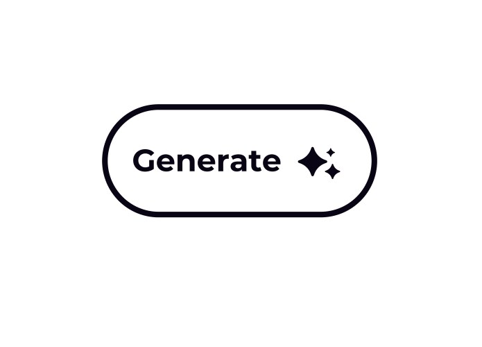 Ai icon button with generate text enhancing vector image