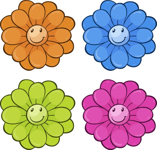 Isolated set flowers Royalty Free Vector Image